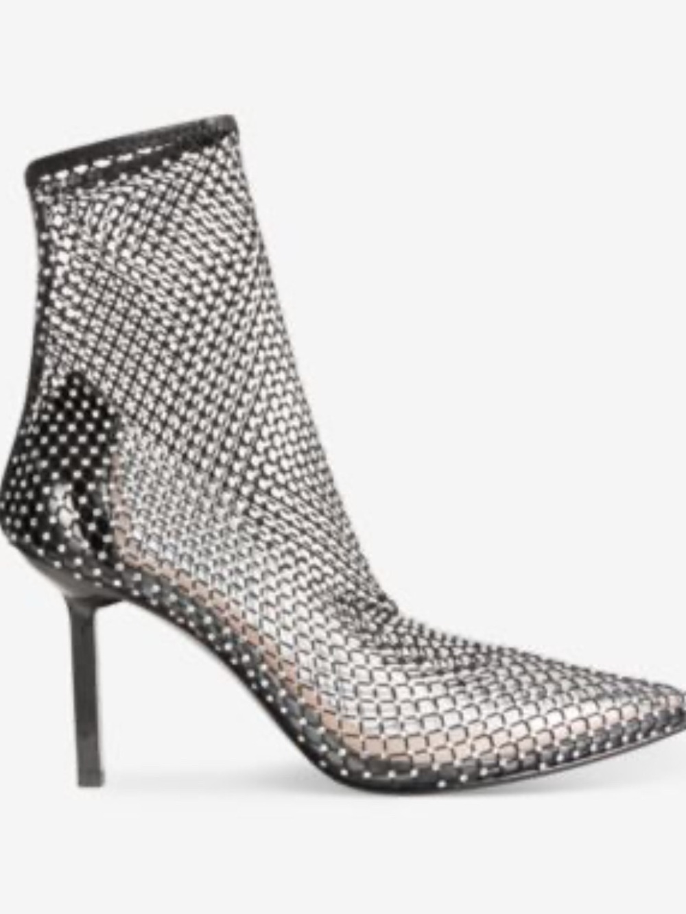 INC International Concepts Black Mesh Crystal High Heel Boot